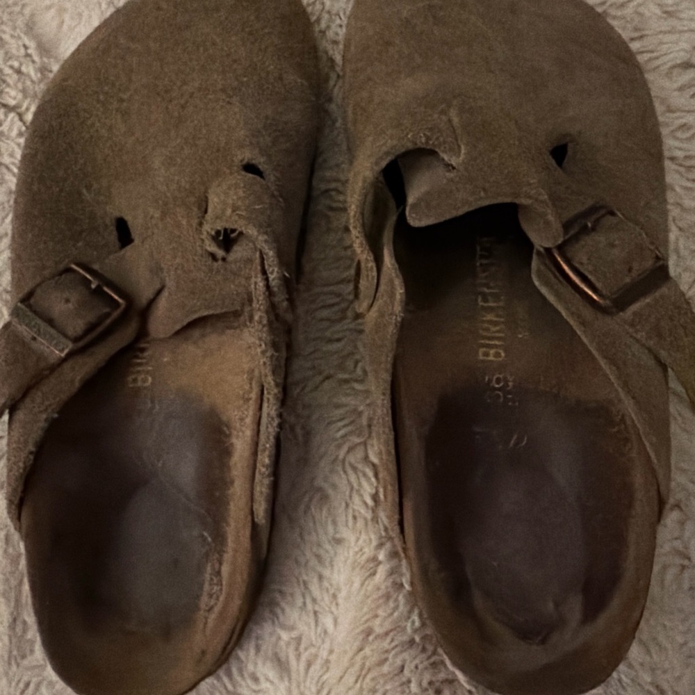 Birkenstock Brown Suede Boston Clogs - Picture 5 of 5